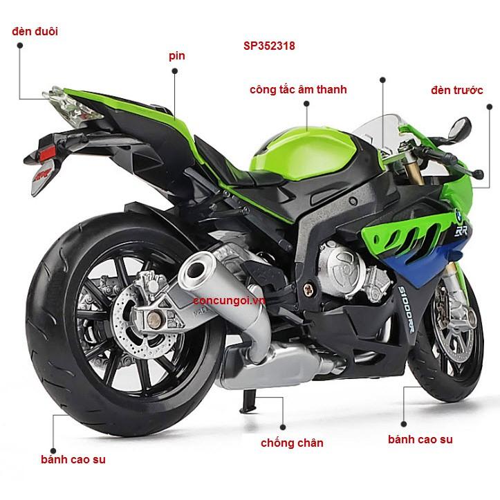 Đồ chơi xe mô hình pin Mô Tô_BMW S1000, trớn, âm thanh, 88001 - SP352318