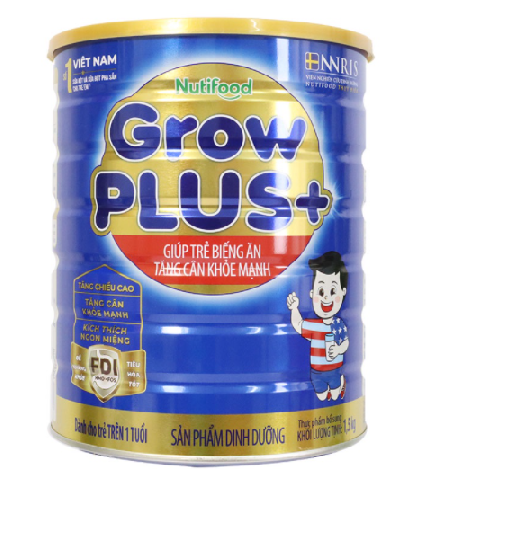 Sữa bột growplus+ xanh loại 1500g của hãng Nutifood giúp trẻ tăng cân-tặng khăn mềm mịn