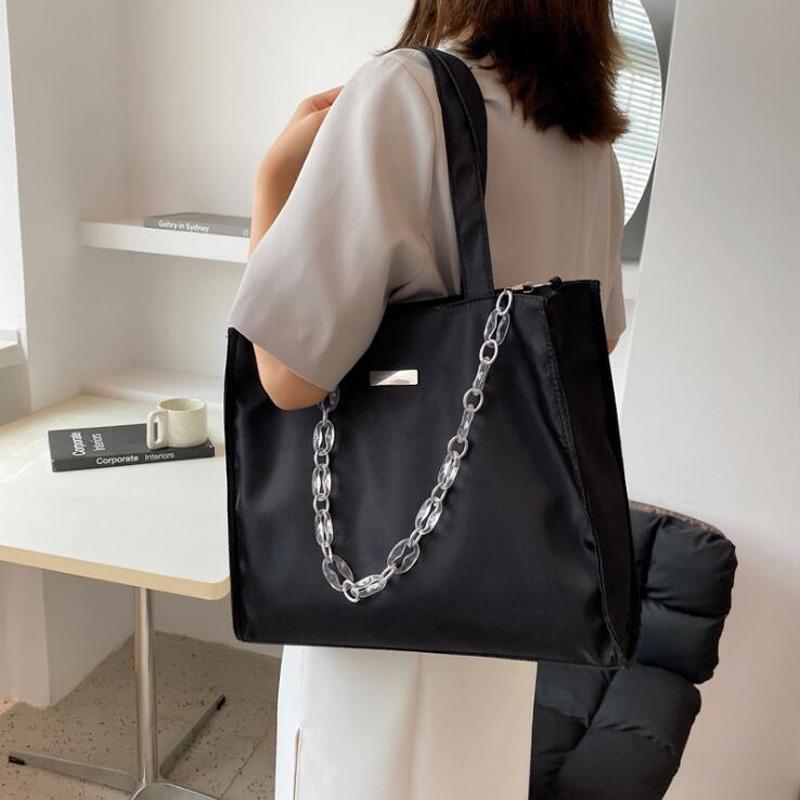 Lớn Thường Ngày Tote Túi Đơn Giản Thiết Kế Túi Xách Cho Nữ Dây Chuyền Túi Đeo Vai Nữ Thời Trang Du Lịch Túi Shopping