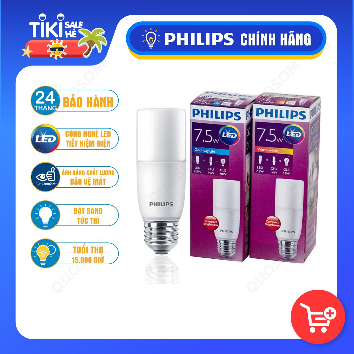 Bóng đèn LED Stick PHILIPS E27 - Kích thước nhỏ gọn, Thay thế hoàn hảo cho bóng đèn Compact - Hàng Chính Hãng