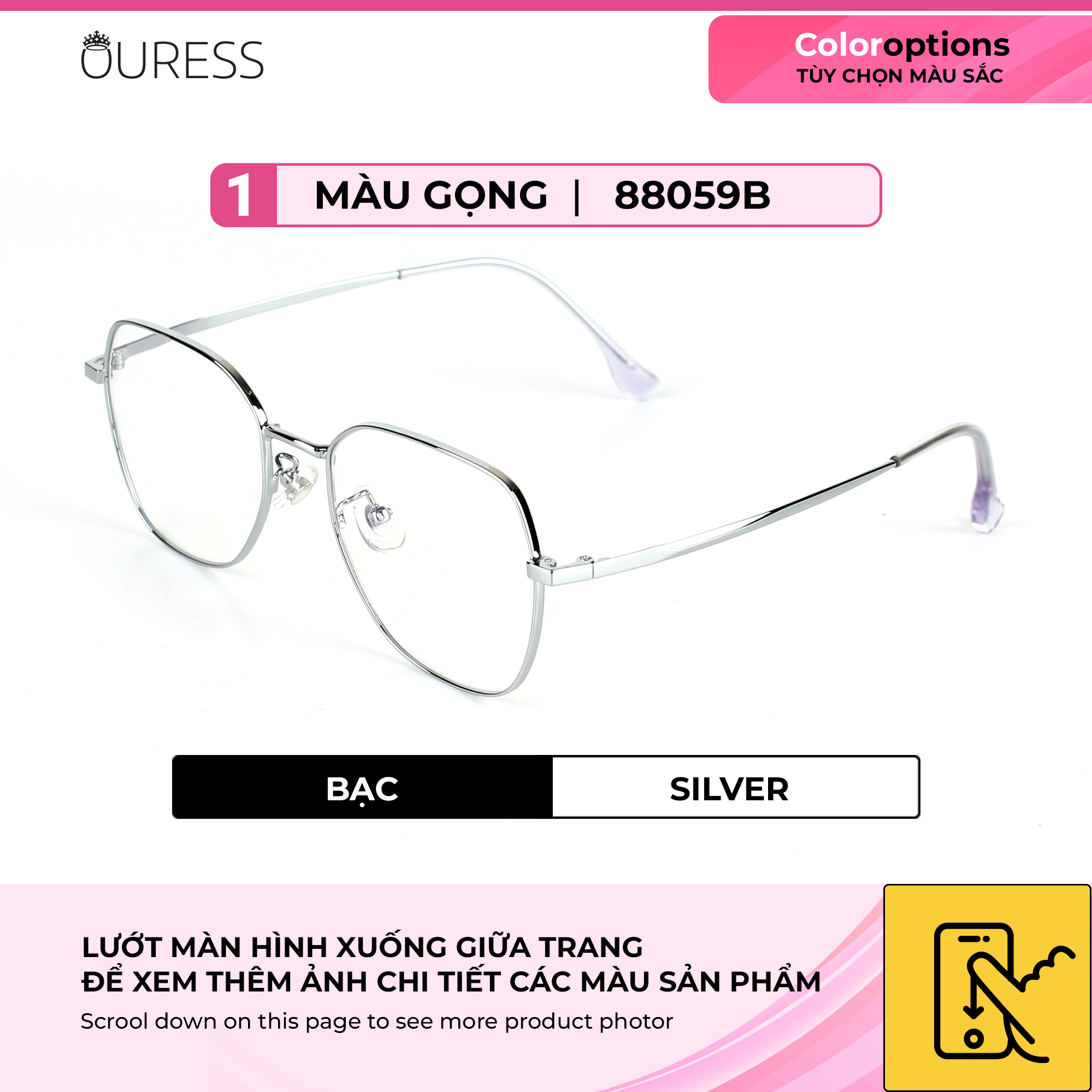 Gọng kính Titanium siêu nhẹ thời trang - 88059B