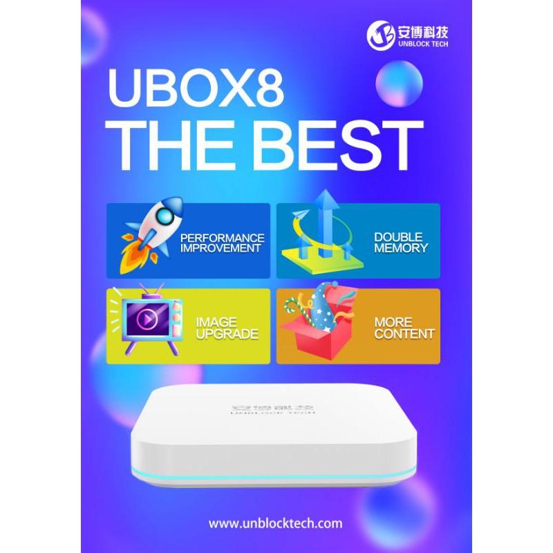 UBOX GEN 8 4G+64G Xem Phim, Kênh Truyền Hình Quốc Tế Nhật, Hàn, Trung, Đài Loan Miễn Phí