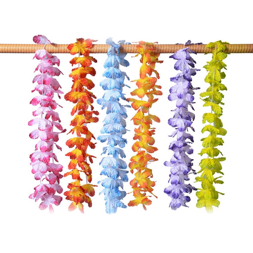 50pcs Hawaiian leis Garland Artificial Necklace Hawaii Flowers Wreath Party Supplies Beach Decor ELEN