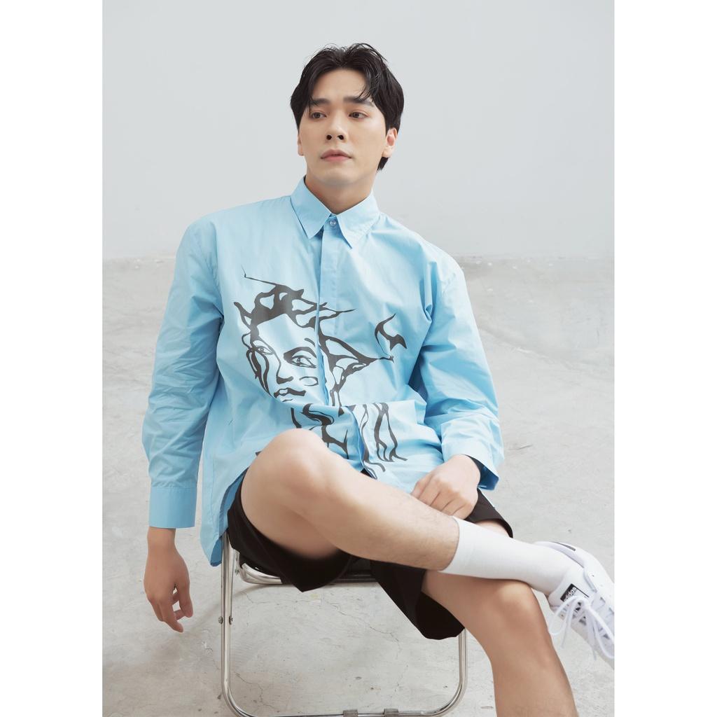 Áo sơ mi Y218 Elo Shirt tay dài dáng rộng in hình