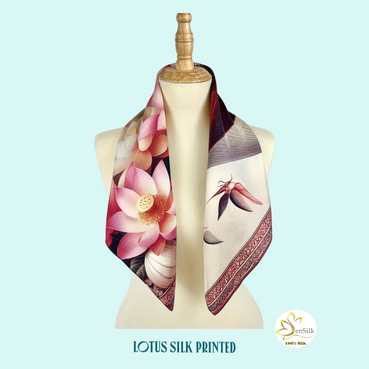 Quà Tặng Khăn Lụa Đẳng Cấp Nón Việt - Khăn Lụa Vuông in Cao Cấp SenSilk - Vietnam Gift for Any Occasion