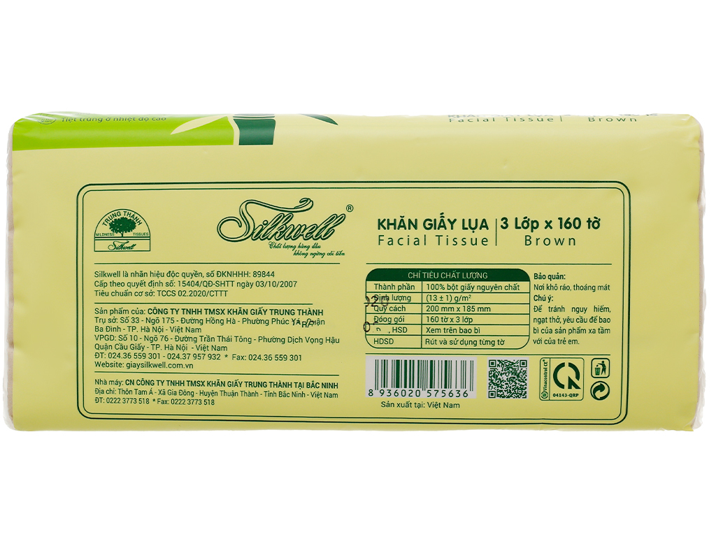 Giấy ăn gấu trúc Silkwell 160 tờ 3 lớp, khăn giấy gấu trúc siêu dai không tẩy trắng hàng chính hãng