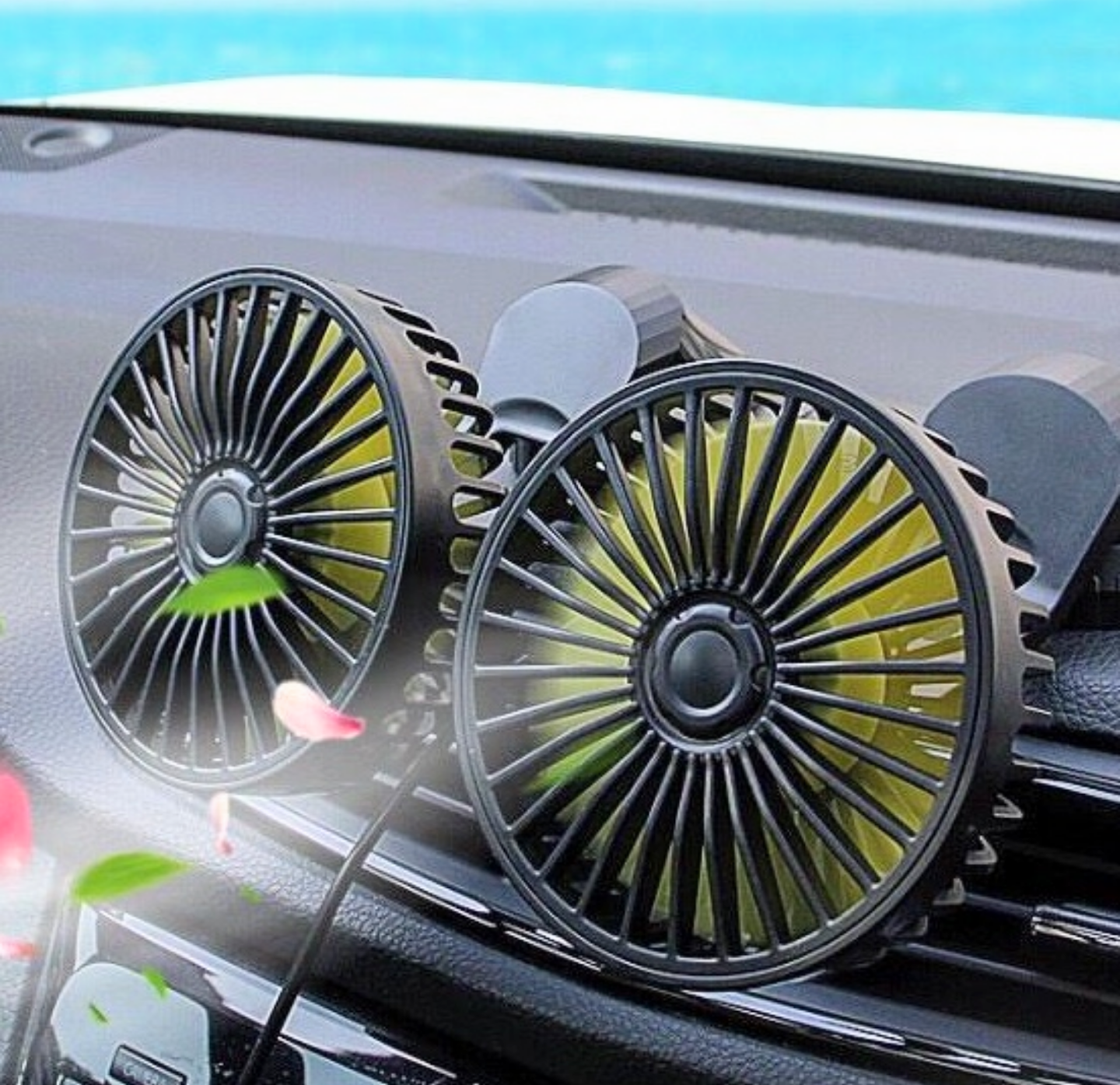 COMBO 2 QUẠT GIÓ QUẠT ĐÔI TRÊN XE HƠI ÔTÔ 12V-24V XOAY 360 CỰC KỲ MÁT TIỆN DỤNG QUẠT THẾ HỆ MỚI HÀNG CAO CẤP