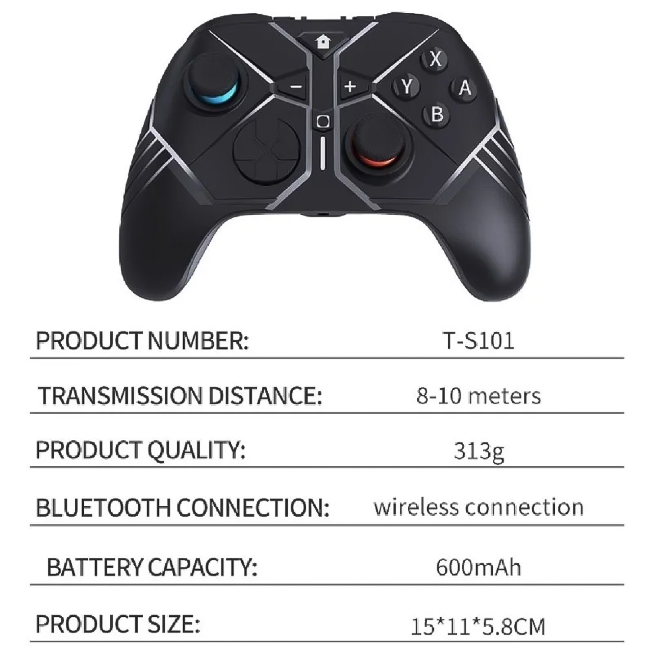 Vinetteam Tay cầm không dây chơi game FIFA Online 4 TS101 với analog xoay 360 đa năng kết nối Bluetooth cho điện thoại, PC, Laptop - Dùng để chơi toàn bộ các kỹ năng - Thời lượng pin 6 giờ - hàng chính hãng