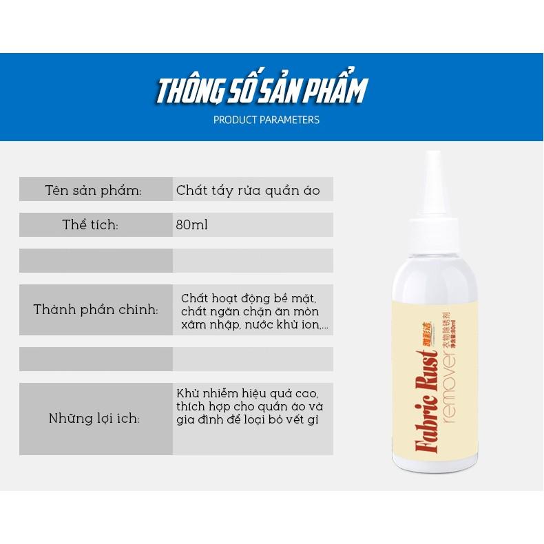 Dung Dịch Tẩy Vết Rỉ Sét Nhanh Chóng Trên Vải, Quần Áo Cao Cấp 80ml BEESIR