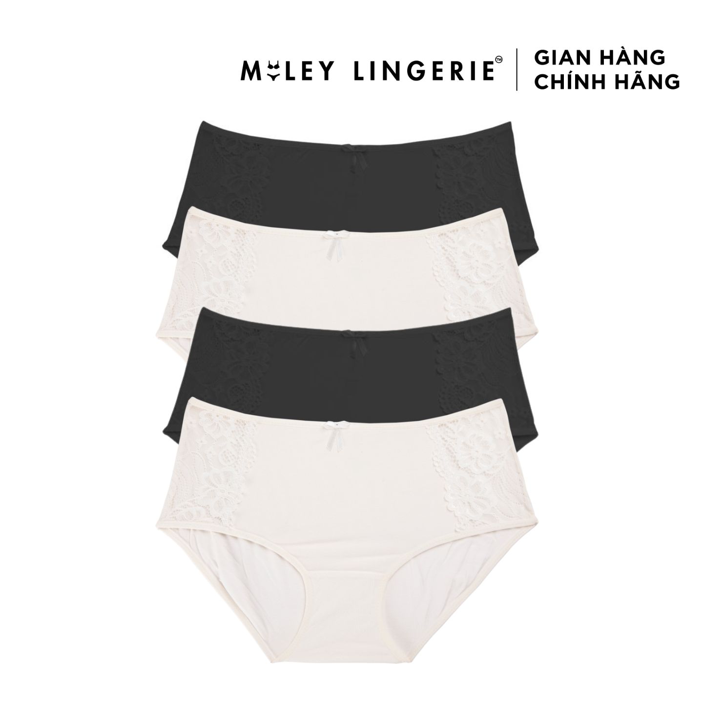 Combo 4 Quần Lót Nữ Lưng Cao Modal Phối Ren Active Miley Lingerie FDS0125-0225-0925-1225 - Giao màu ngẫu nhiên