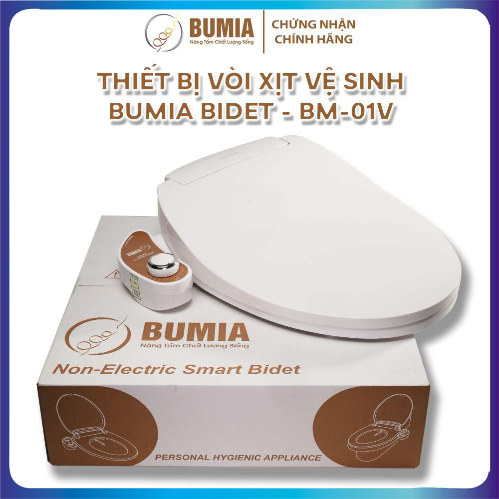 Combo 2 nắp bồn cầu thông minh dùng cơ Bumia bidet, tự rửa vệ sinh hậu môn và vệ sinh cho phụ nữ , vòi xịt vệ sinh thông minh, mã BM-01V