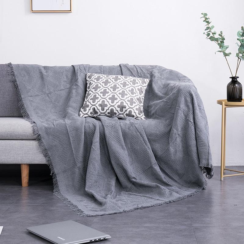 Khăn Thảm Phủ Sofa TÔNG TRẮNG ĐEN chống bụi bẩn, Mền đắp thư giãn, Thảm Sofa Phòng Khách SBK101