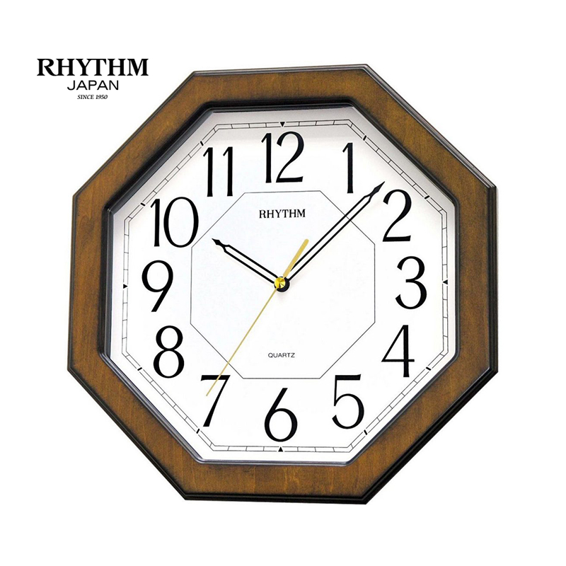 Đồng hồ tgreo tường Nhật Bản Rhythm CMG944NR06 Kt 29.0 x 29.0 x 4.0cm, 725g Vỏ gỗ. Dùng Pin.