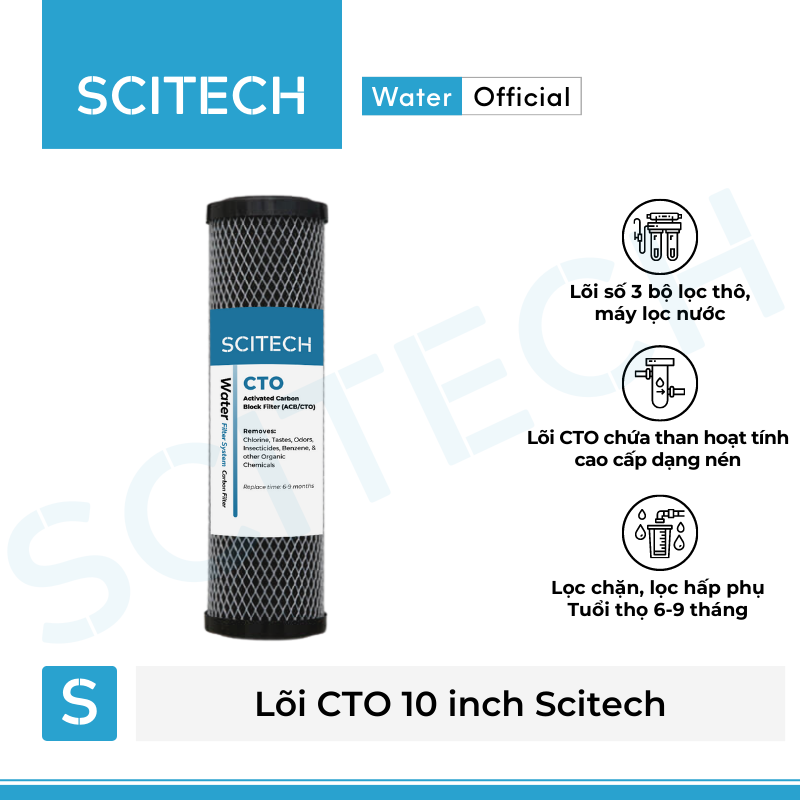 Bộ lõi số 1,2,3 10 inch - Dùng cho máy lọc nước RO, bộ lọc thô - Hàng chính hãng