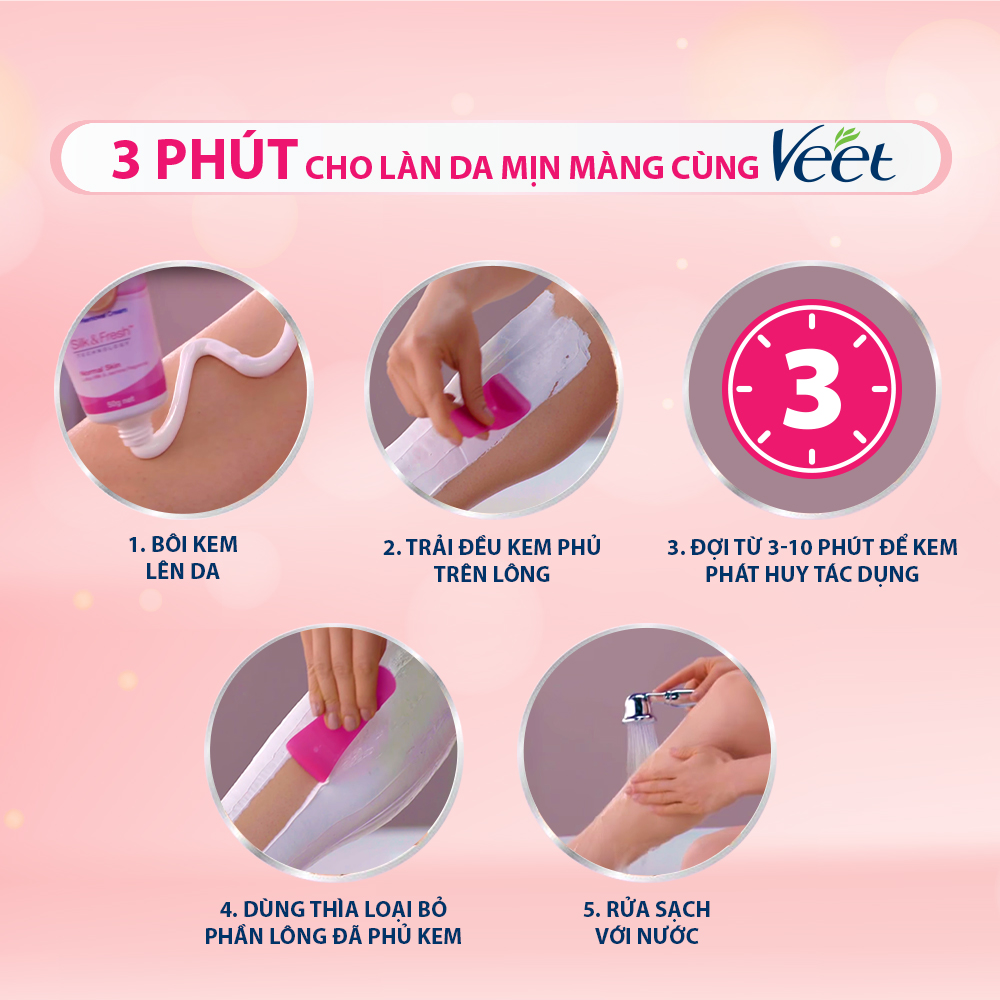 Combo 2 Kem Tẩy Lông Cho Da Thường Veet Silk Fresh 50G