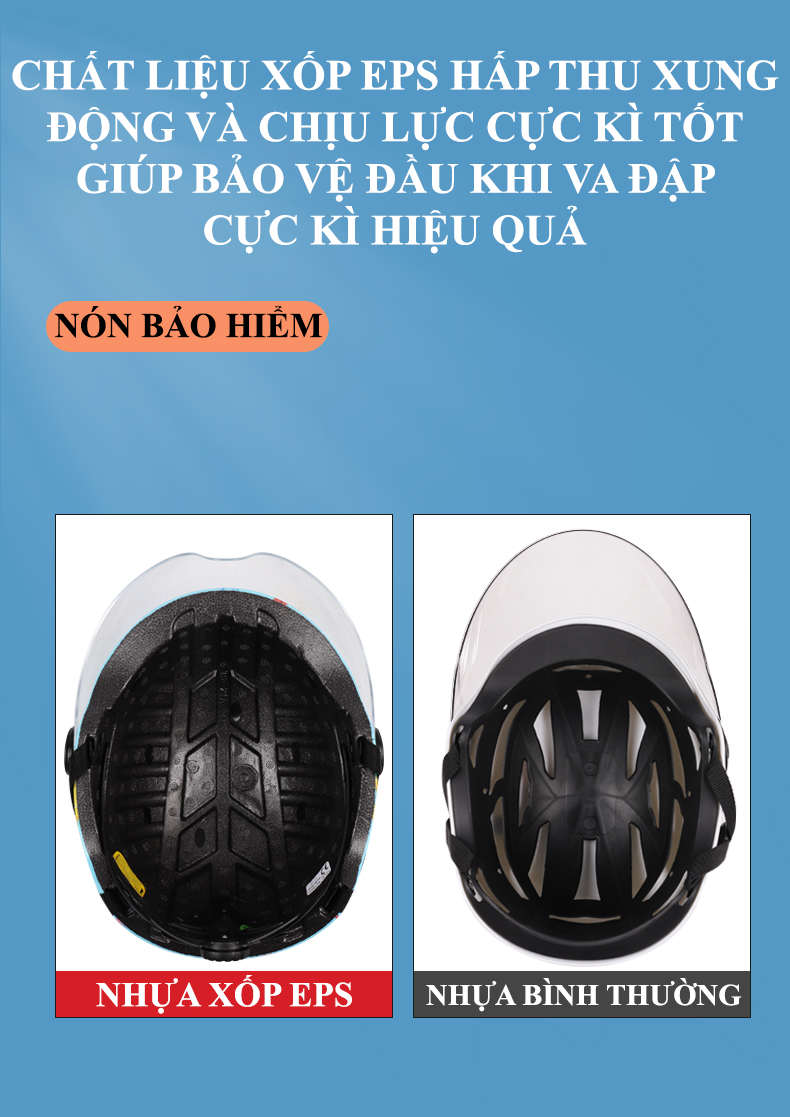 Nón bảo hiểm trẻ em TS21 có kính siêu nhẹ bảo vệ cột sống cổ cho trẻ và chống sốc cực tốt