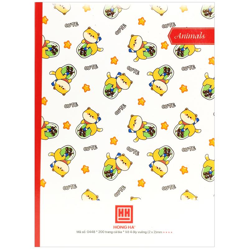 Combo 5 Tập Học Sinh Class Animals 4 Ô Ly Vuông 200 Trang 70gsm - Hồng Hà 0448 (Mẫu Sản Phẩm Giao Ngẫu Nhiên)