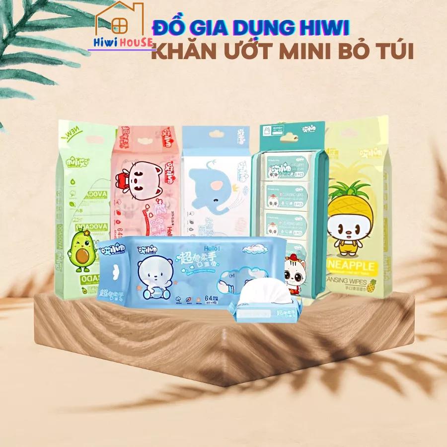 Bịch 8 Gói Khăn Ướt, Giấy Ướt Mini Bỏ Túi Hoạt Hình Dễ Thương Tiện Lợi Nội Địa Trung