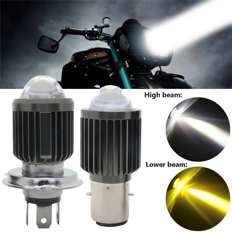 1 Đèn Pha Led H4 H6 BA20D 10000LM 12W CSP Nhiều Màu Sắc Cho Xe Máy