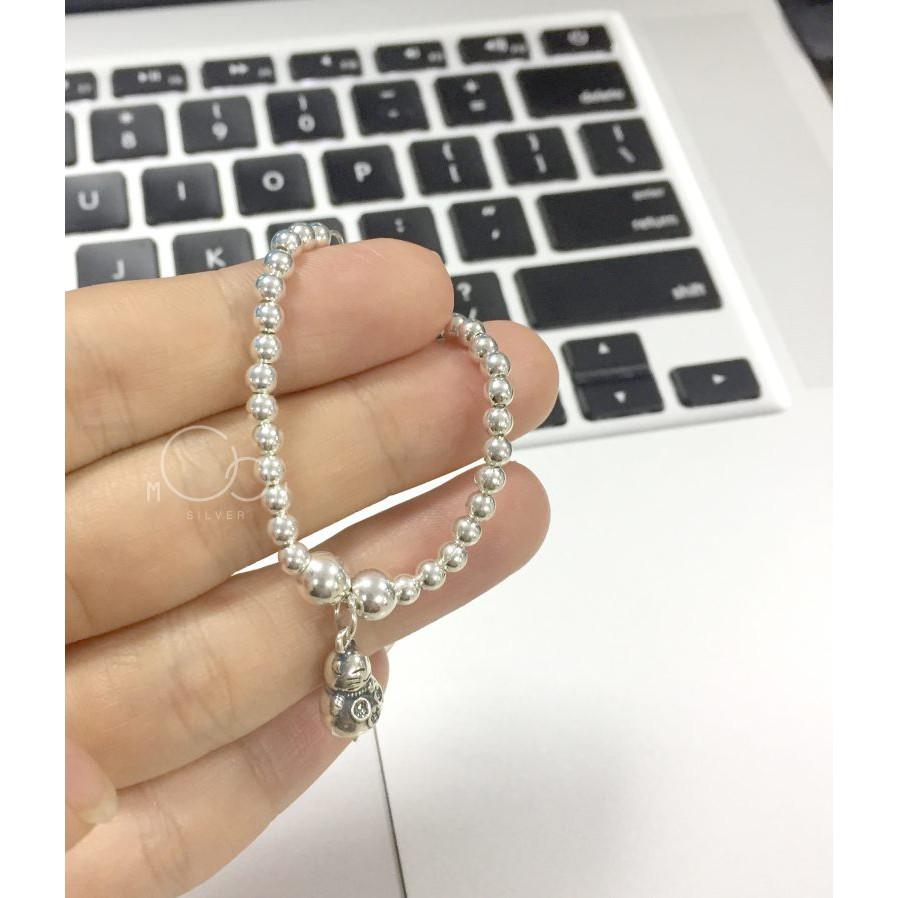 Lắc tay bạc charm mèo thần tài cho bé