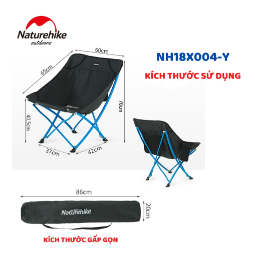 Ghế cắm trại gấp gọn mặt trăng YL04 NatureHike NH18X004-Y