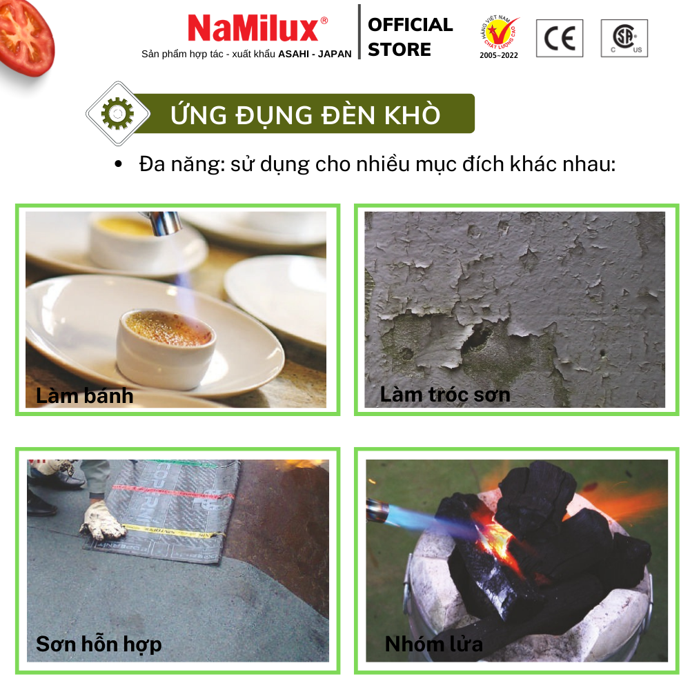 Đèn Khò Gas Đa Năng NaMilux (Đèn Khò Đế)│Có Hệ Thống Đánh Lửa Tự Động│Công Suất 3.0 Kw│Hàng Chính Hãng