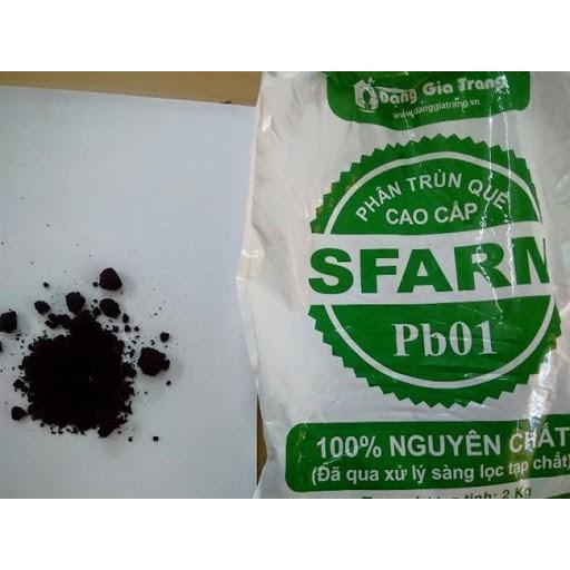 Phân trùn quế nguyên chất Sfarm Pb01 2kg - phân chuyên dùng cho hoa cây cảnh