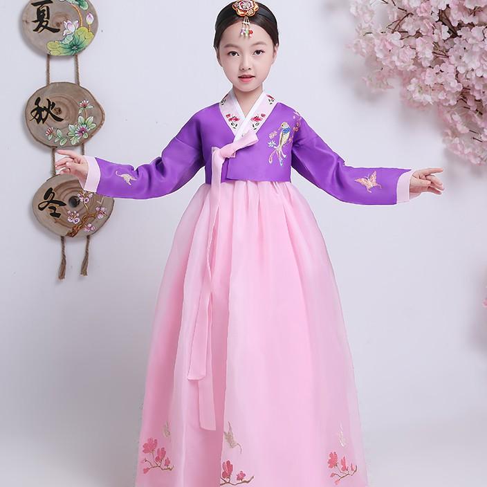 Ảnh thật-S11. Hanbok thêu hoa cho bé gái