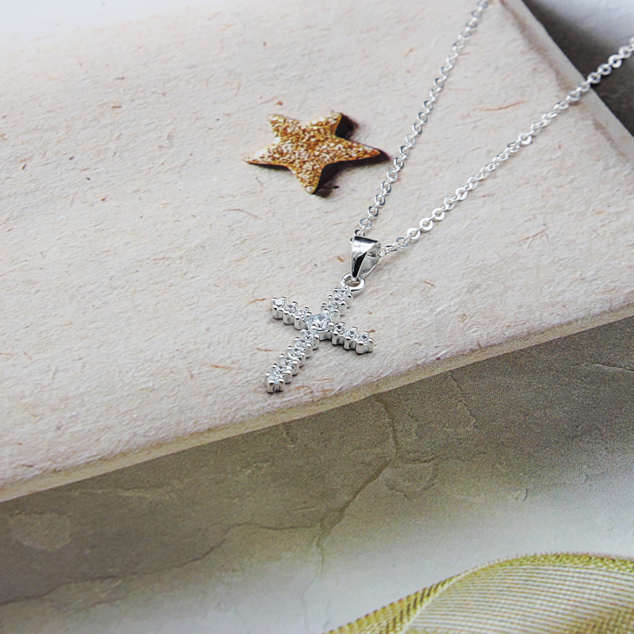 Dây Chuyền Nữ Thánh Giá Thập Giá BẠC HIỂU MINH DMD403