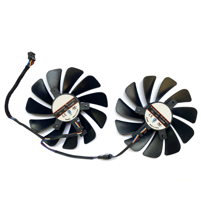NEW 2PCS 95MM FDC10U12S9-C CF1010U12S 4PIN RX5700 GPU Fan For Powercolor RtX 5700 Sports Edition 8GB GDDR6 RtX 5700 XT Red XFX 580