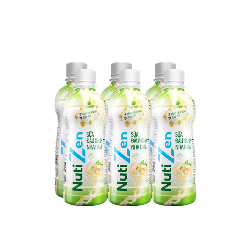 Combo 6 Chai Sữa Đậu Nành Nha Đam Nutizen Chai pet 290ml CB6.SDNNA290TI NUTIFOOD