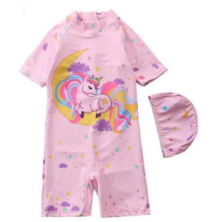 Đồ bơi bé gái liền thân pony hồng MS100157