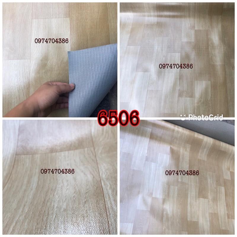 Simili trải sàn vân gỗ nhám đế lưới chống trượt mã 6506