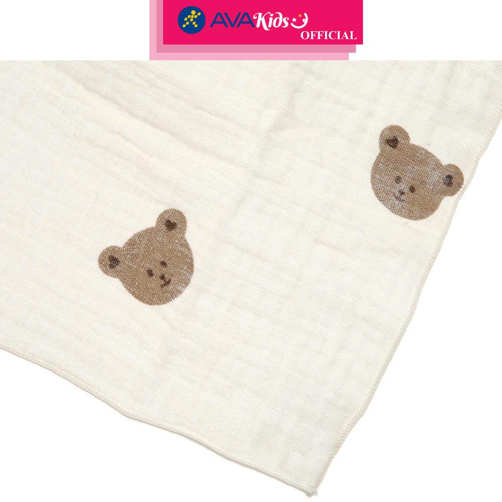 Set 5 cái khăn sữa cotton Bessla 2 lớp 27x27 cm - Gấu bear - Hàng Chính Hãng