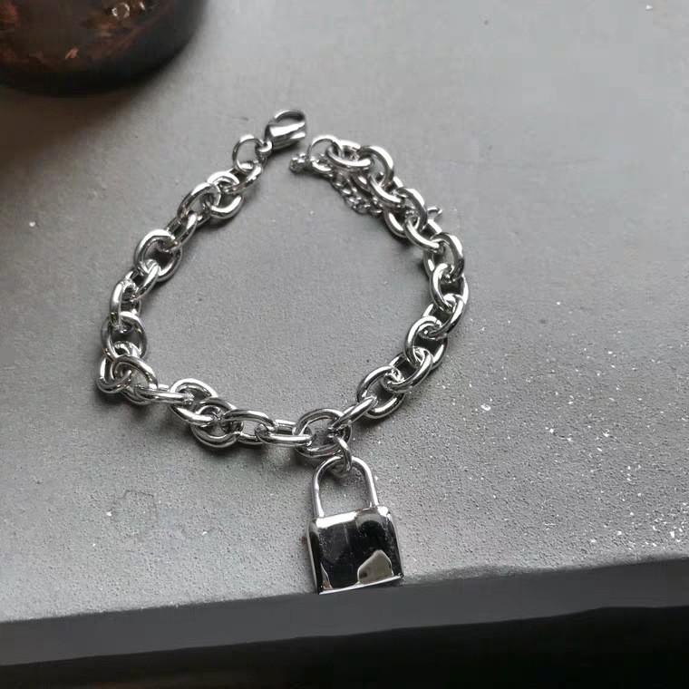 Vòng tay dây xích ổ khóa thời trang nam nữ cá tính