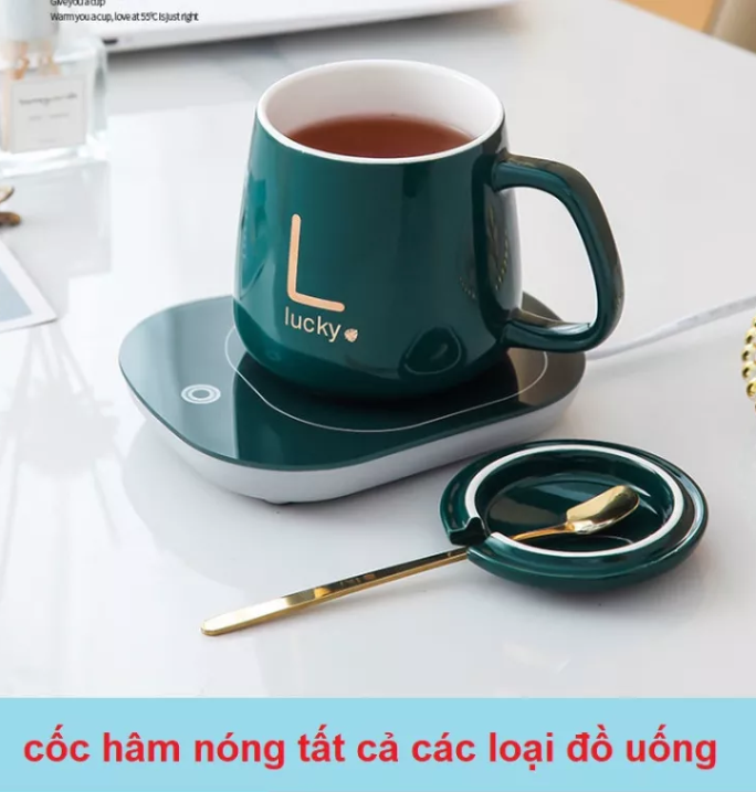 Bộ cốc làm nóng đế hâm nóng và giữ nhiệt cho đồ uống luôn thơm ngon hàng cao cấp mẫu mã sang trọng làm qùa tặng rất ý nghĩa
