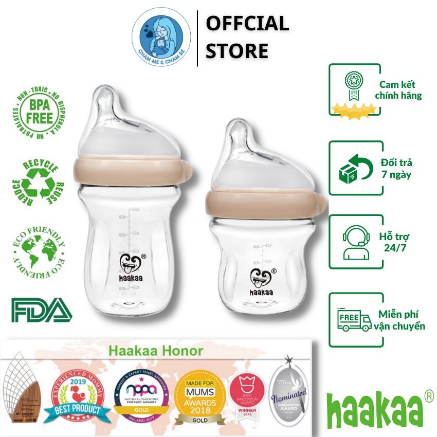 Bình sữa thủy tinh Gen.3 - Chính hãng Haakaa, New Zealand