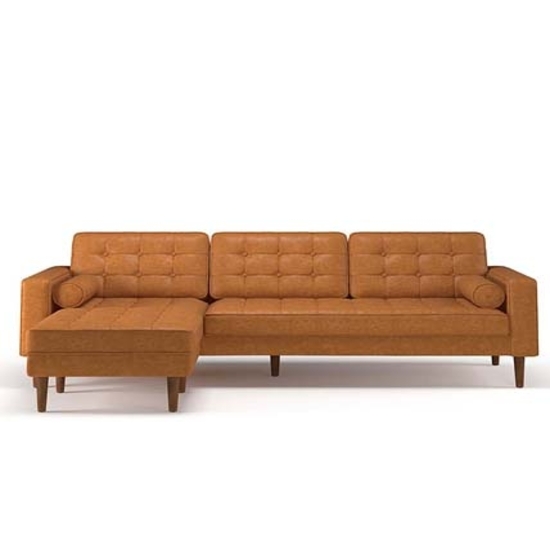 Ghế Sofa Góc L Leather Corner Da Nâu SFG22