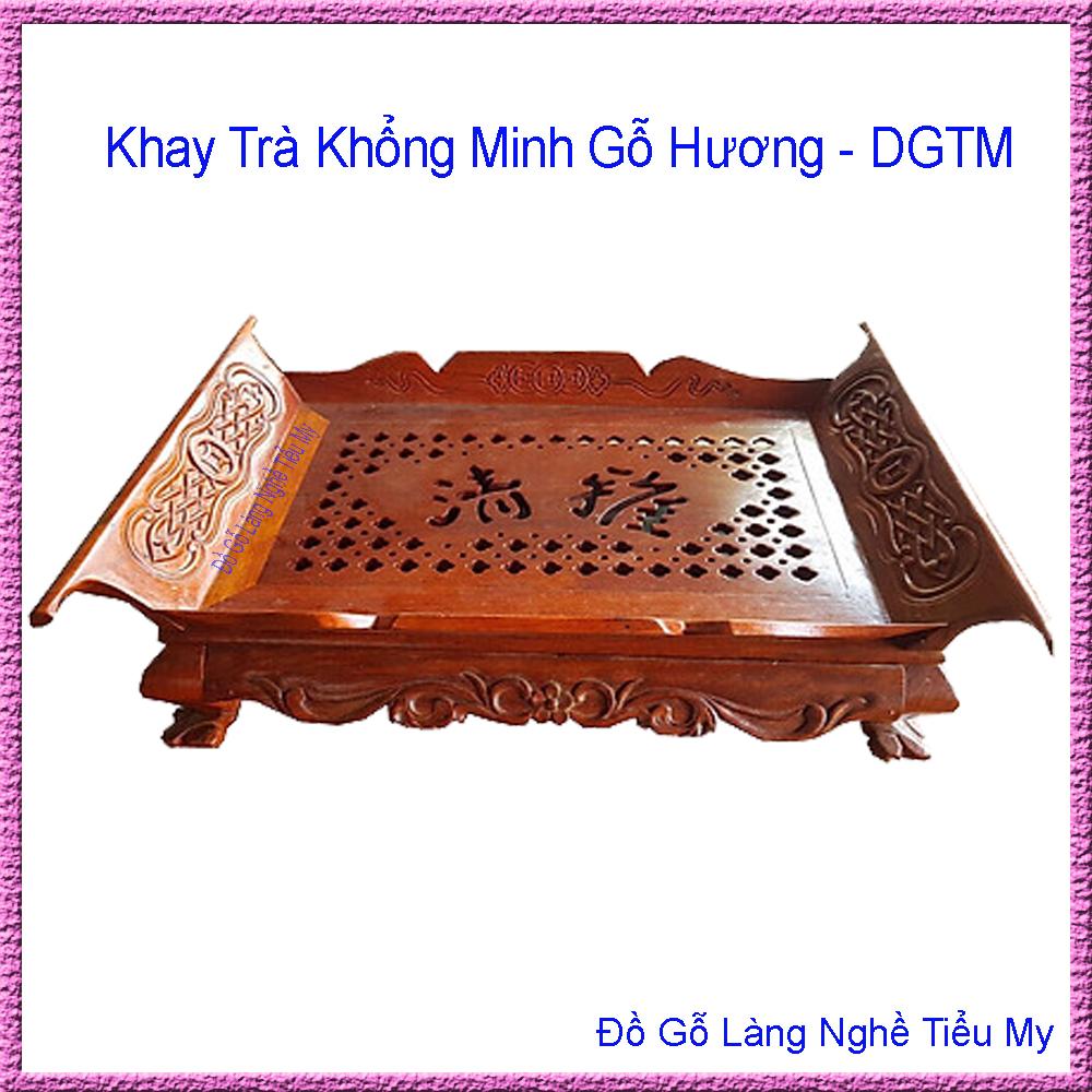 Khay trà khổng minh gỗ hương, hàng cao cấp, kích thước 45 x 32 x 14 cm