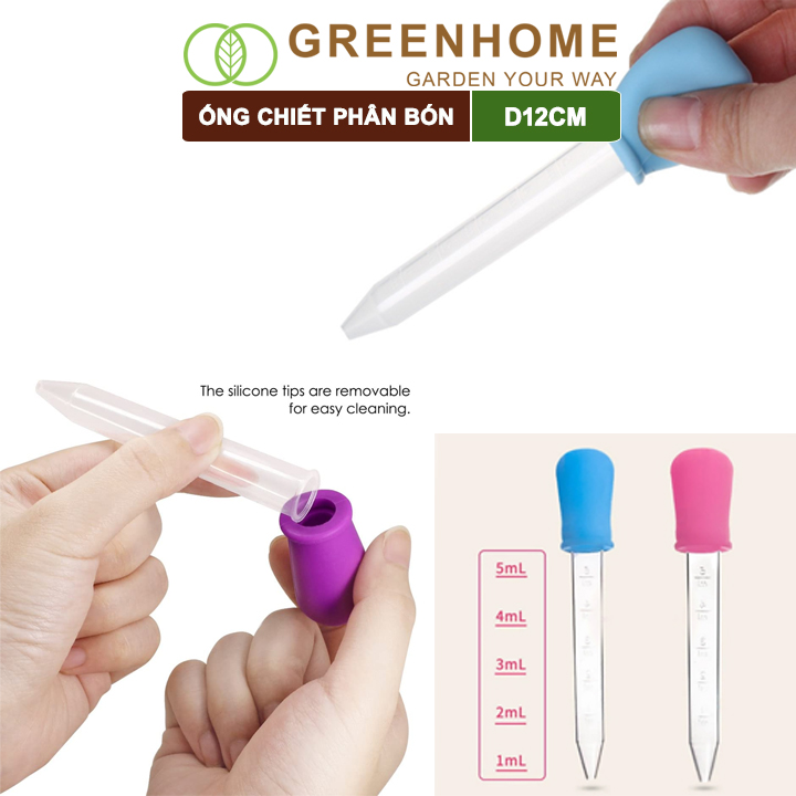 Ống chiết phân bón dạng nước, D12cm, có vạch định lượng 5ml, màu ngẫu nhiên |Greenhome