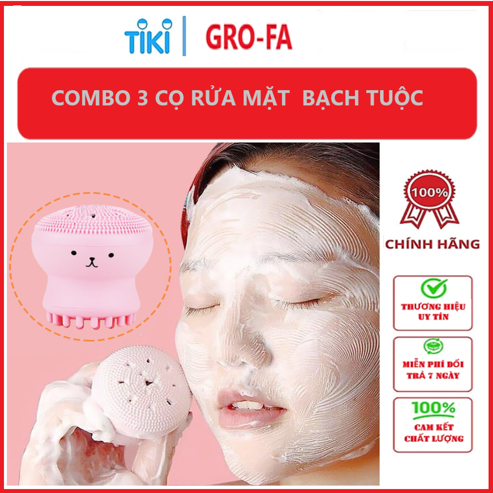 Combo 3 Cọ rửa mặt bạch tuộc tạo bọt rửa mặt sạch lỗ chân lông tẩy tế bào chết - Chính hãng
