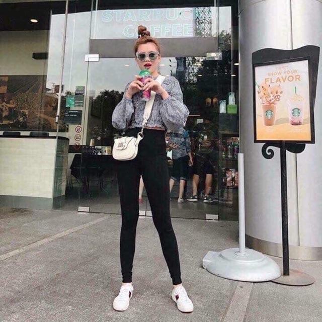 Quần legging nữ cạp cao xuất Hàn siêu co giãn
