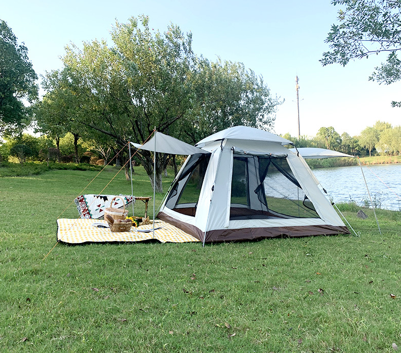 Lều cắm trại tự bung 5-8 người chống nước chống UV 210D cao cấp (260x240x160cm)