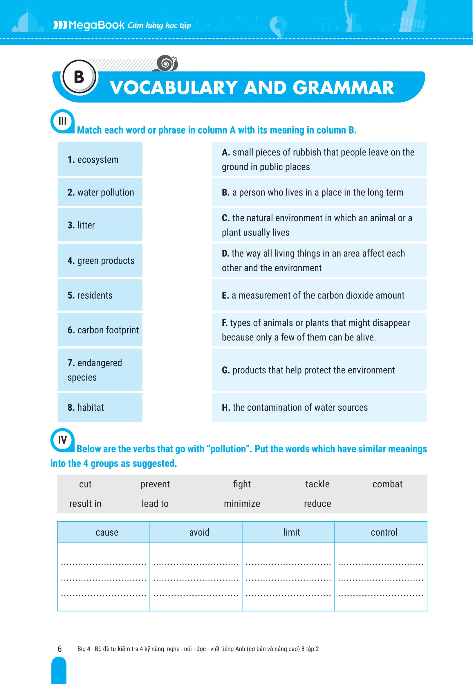 Global Success - Big 4 - Bộ Đề Tự Kiểm Tra 4 Kỹ Năng Nghe-Nói-Đọc-Viết Tiếng Anh Cơ Bản Và Nâng Cao 8 (MGB)