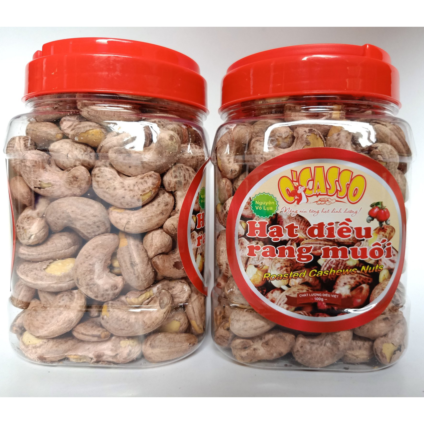 1Kg Hạt Điều Rang MuốiVỏ Lụa Loại Cồ O'Casso (2 hộp 500g