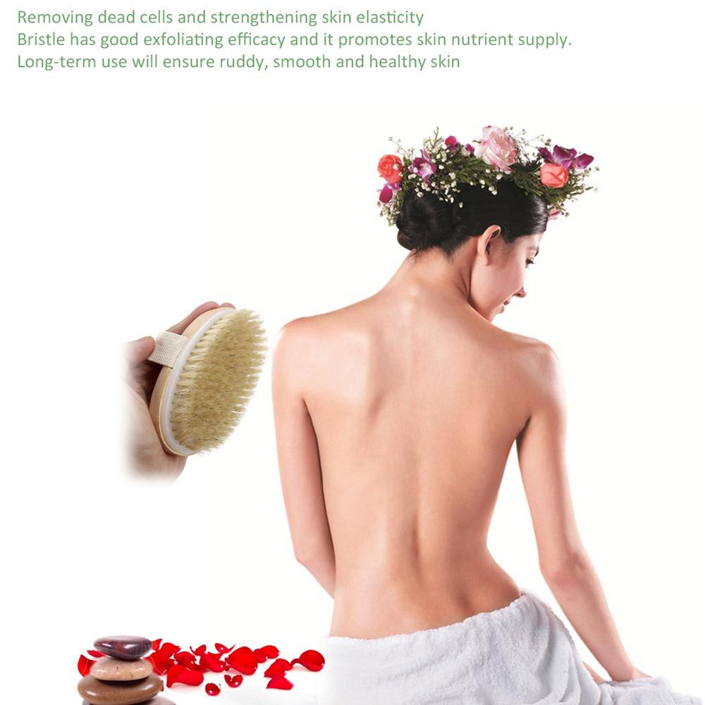 Bathing Brush Dry Skin Body Soft Natural Bristle SPA Brush Without Handle Wooden Bath Shower Brush SPA Exfoliating Body Brush