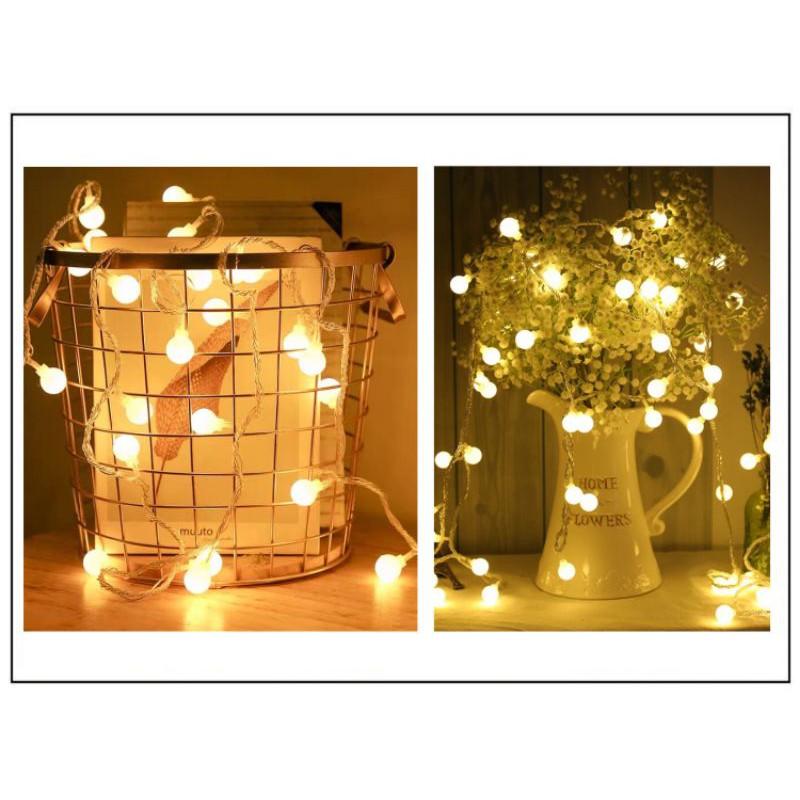 Dây Đèn Led Bóng Tròn 6m 40 Bóng Trang Trí Nội Thất