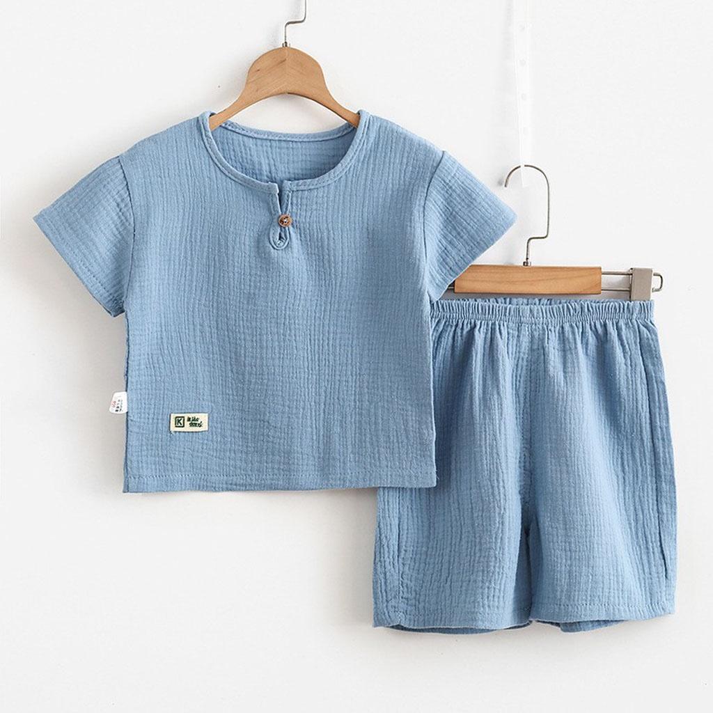 Bộ cộc tay cho bé trai bé gái, Bộ cộc đũi nhăn nhiều màu sắc cho bé 1-5 tuổi - ROSY KIDS