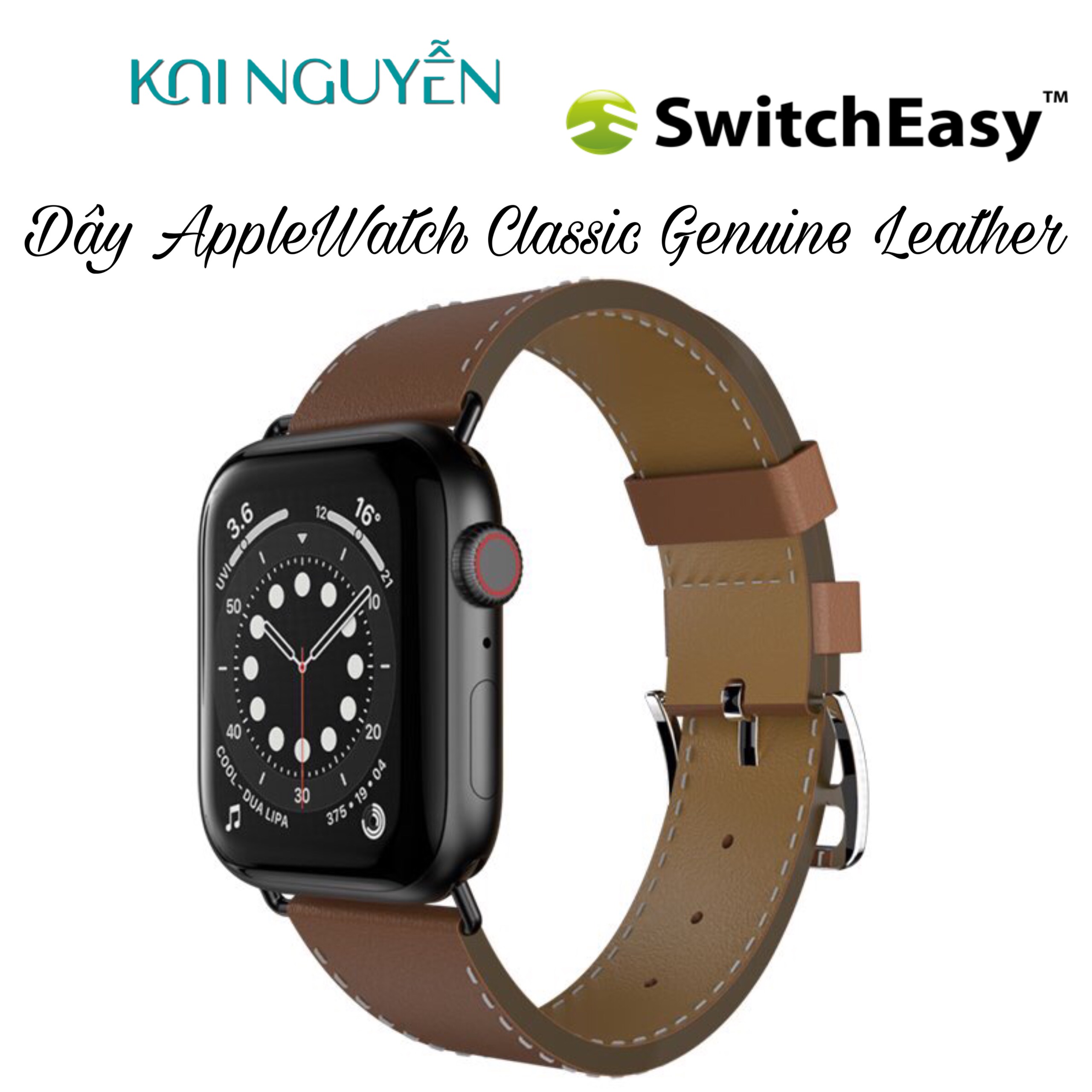 Dây da SwitchEasy Classic Genuine Leather Dành Cho Apple Watch Series (1~7/ SE) - Hàng Chính hãng