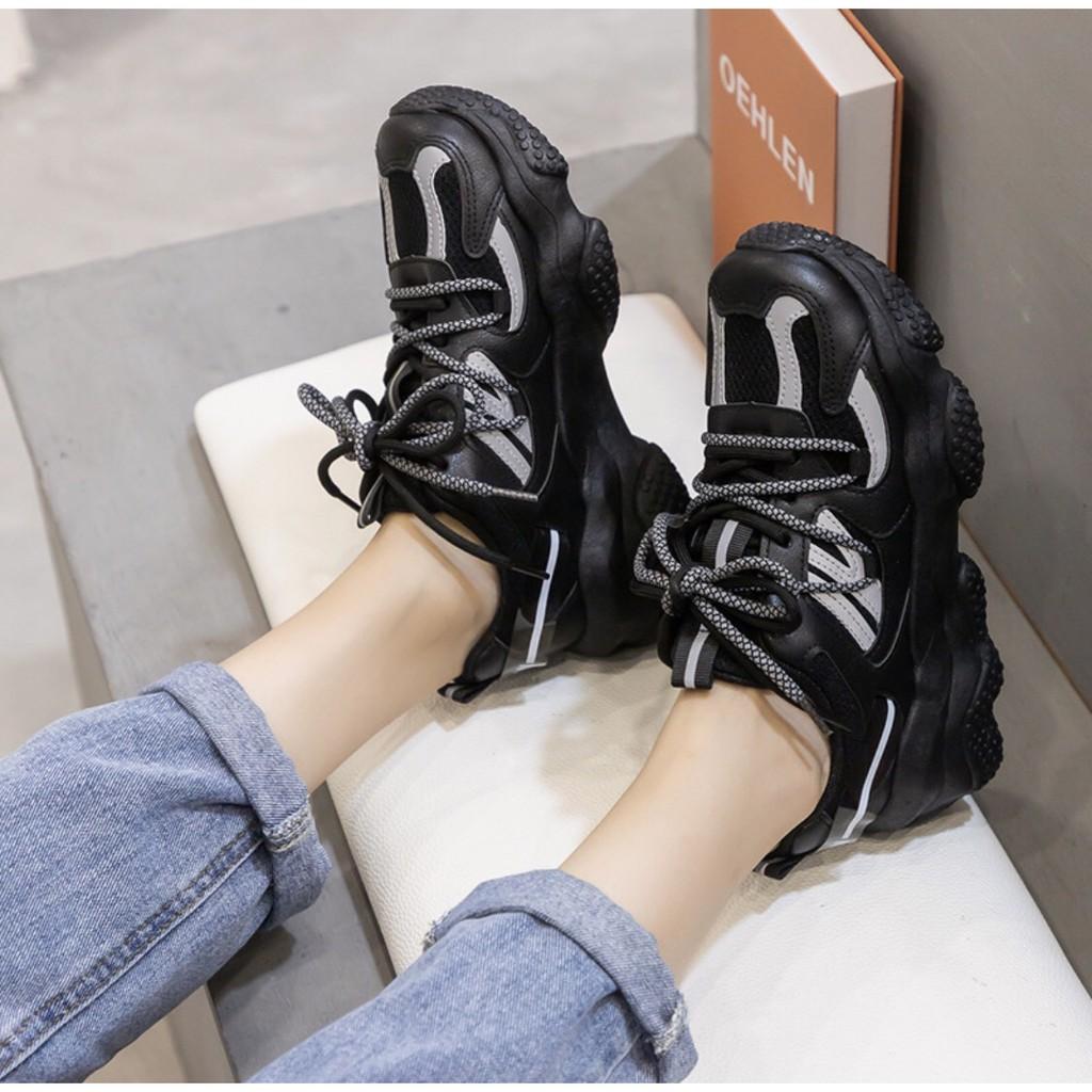 Giày Thể Thao Nữ FASHION- Giày nữ tăng chiều, Độn Đế 5cm, màu Be,xanh & Đen, Mẫu hot trend 2021